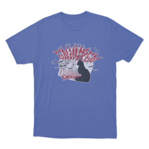 Black Cat Bat Graphic T Shirt Blue